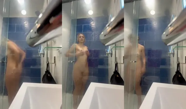 Leah Sylvander zeigt ihren Arsch beim Duschen