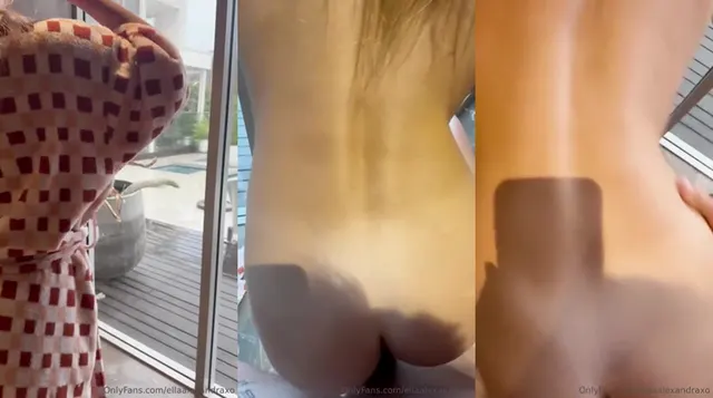 Ella Alexandra wird gegen ein Glas entbeint