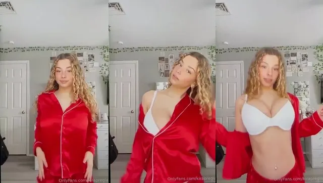 Kira Pregiato zieht vor uns ihren Pyjama aus