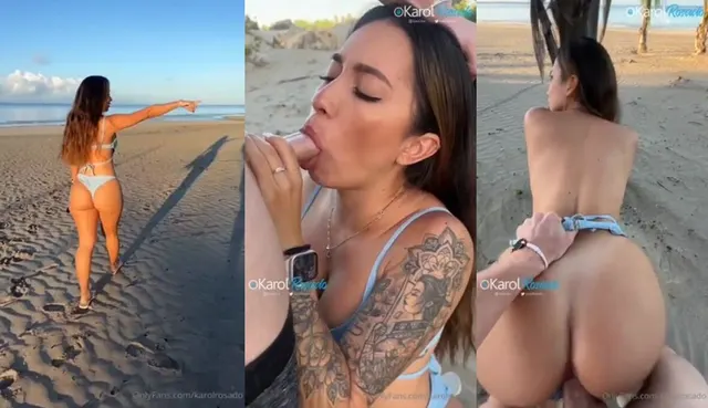 卡罗尔罗萨多在海滩上户外做爱
