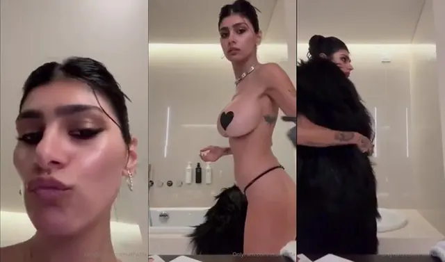 Mia Khalifa prova un nuovo vestito con le tette fuori