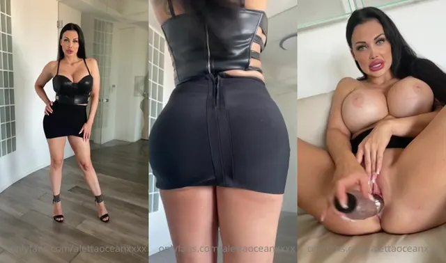 Aletta Ocean 穿着皮衣自慰