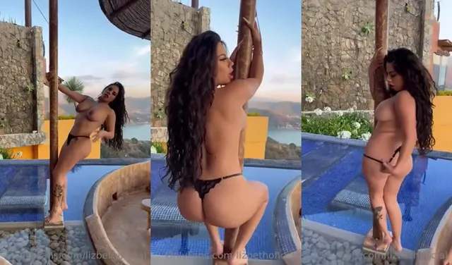 Lizbeth Rodriguez pole dance in piscina