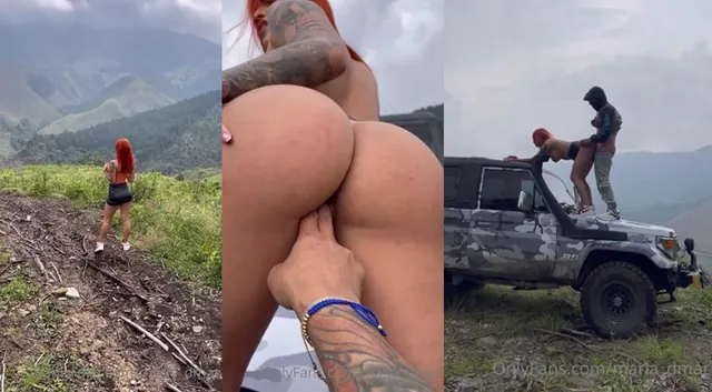 Maria Dmar viene riempita di sperma sul cofano di un SUV