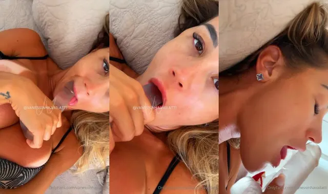Vanessinha Vailatti bläst einen Dildo