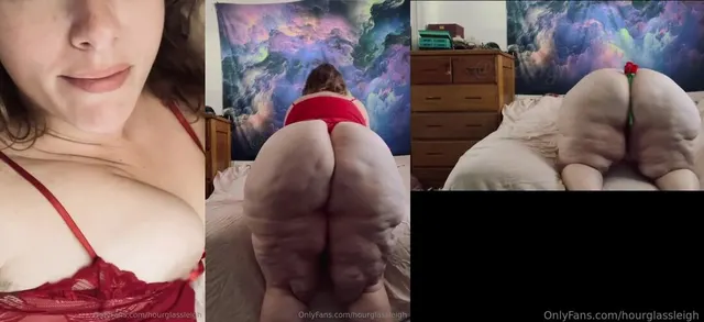 Hourglassleigh Shaking Booty In Red Lingerie