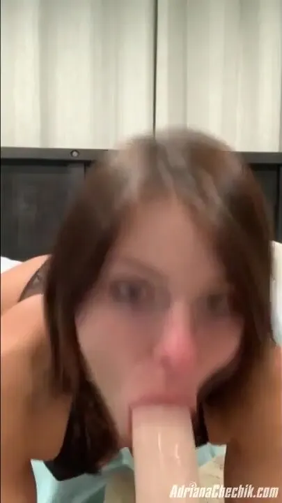 Adriana Chechik Deepthroats Her Dildo