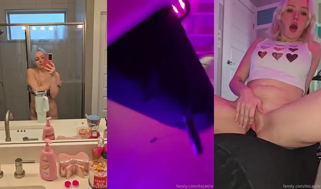itsLeslie in einem Dildospiel nach der Dusche