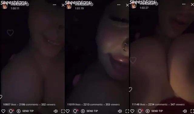 Meldadel nackte Titten lutschen und spielen im Onlyfans-Livestream