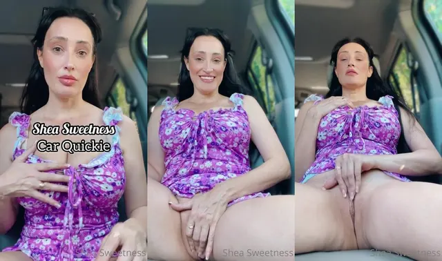 Sheasweetnessvip reibt ihre Muschi in einem Auto