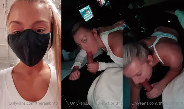 Therealbrittfit lutscht ihr Date im Auto Onlyfans-Video