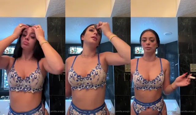 Camilla Araujo klatscht beim Schminken auf ihren kurvigen Hintern. Onlyfans-Video