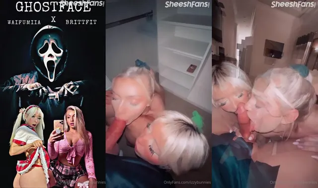 Waifumiia mit Therealbrittfit Ghost Face Dreier hart gefickt, durchgesickertes Pornovideo