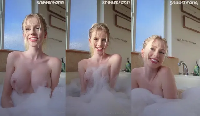 Msfiiiire ​​Seifenbad spielt mit ihren nackten Brüsten in der Wanne, durchgesickert, neuestes Ppv von Onlyfans