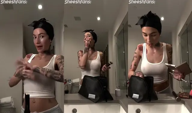 Bhad Bhabie fazendo maquiagem em vídeo pornô magro e transparente vazado