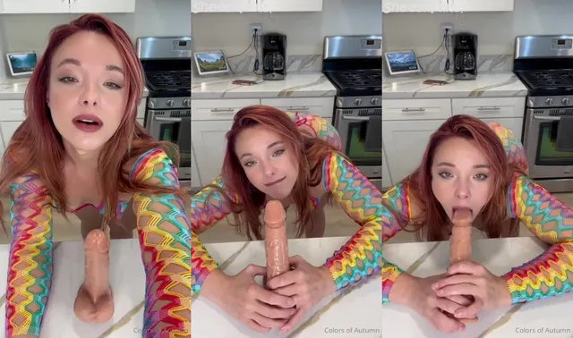 Colorsofautumn saugt ihr Lieblings-Sextoy-Leck ab. Onlyfans-Video