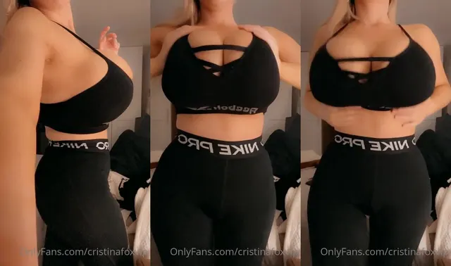 Cristinafoxvip hüpft in Sportbekleidung mit ihren Titten