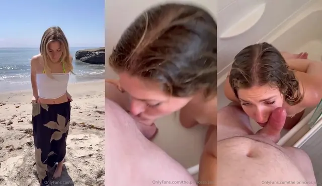Prinzessin Jess führt Oralsex unter der Dusche durch