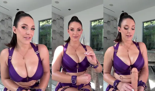 Angela White donne JOI en lingerie violette