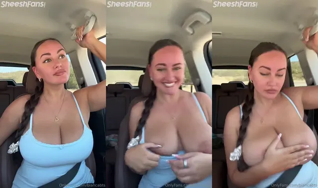 Biancabts 在摇晃 Uber 泄露的 Onlyfans 视频中让她的大奶掉下来