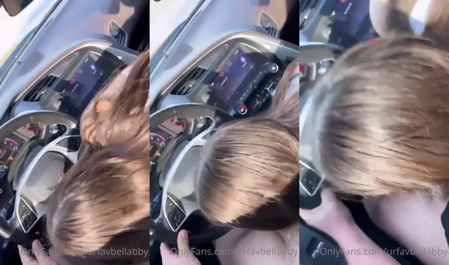 Urfavbellabby donne une tête bâclée dans la voiture