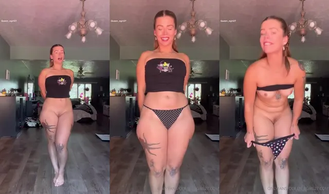 La reine Egirl essaie de porter différents sous-vêtements