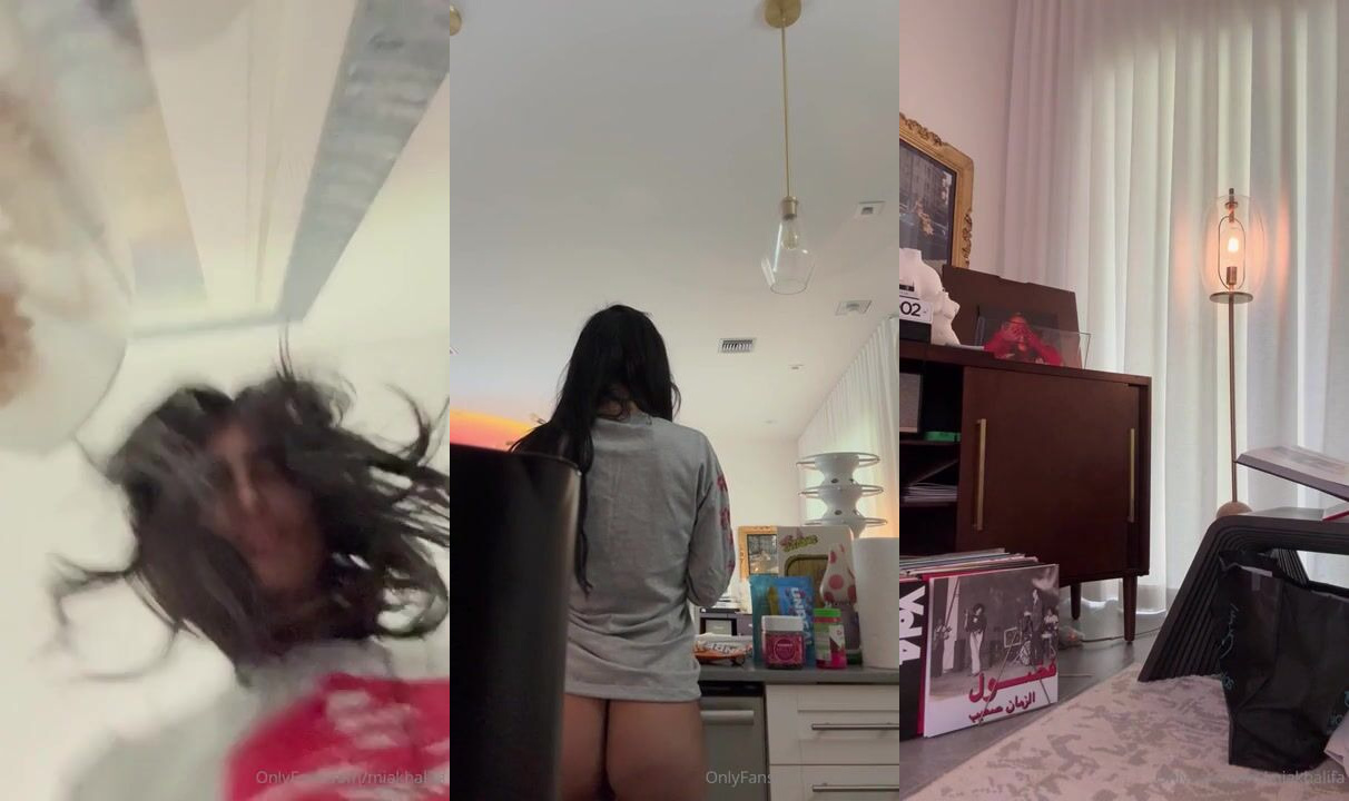 Mia Khalifa tira a roupa enquanto se prepara para o dia