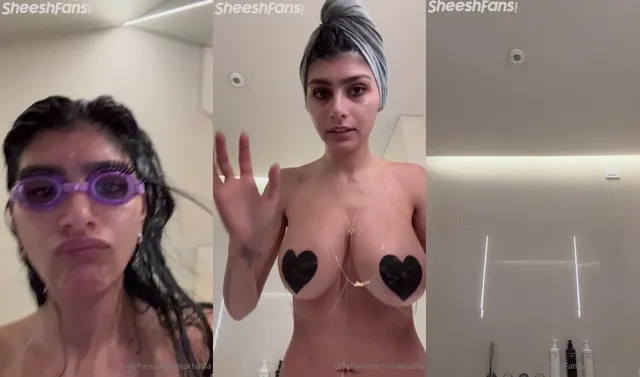 米娅·哈利法 (Mia Khalifa) 摘下乳头贴纸并闪现大胸部 Onlyfans 泄露视频