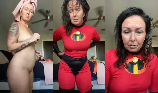 Ishrn passt nach der Dusche zu Incredibles Cosplay